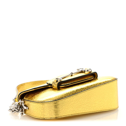 Metallic Demetra Mini Horsebit 1955 Asymmetric Shoulder Bag Gold