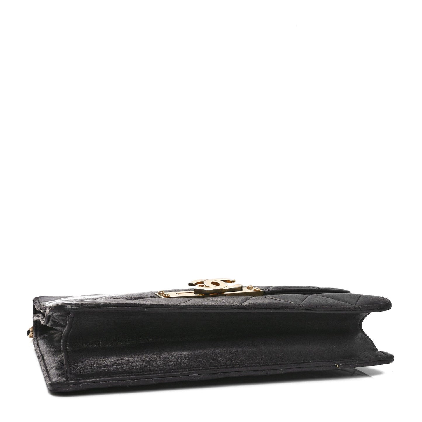 Lambskin Quilted Medium Golden Class Flap Black