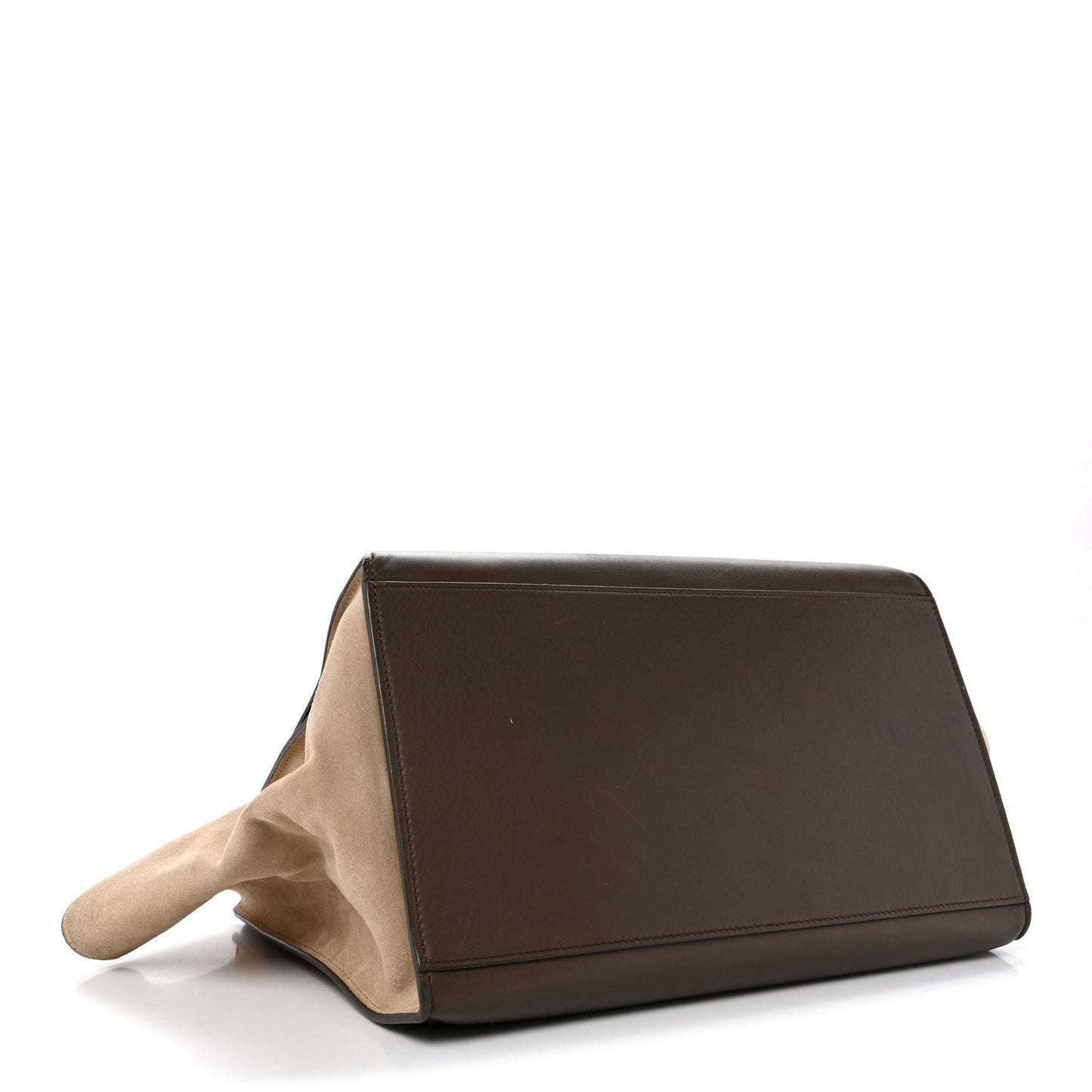 Calfskin Suede Tri-color Large Trapeze Olive