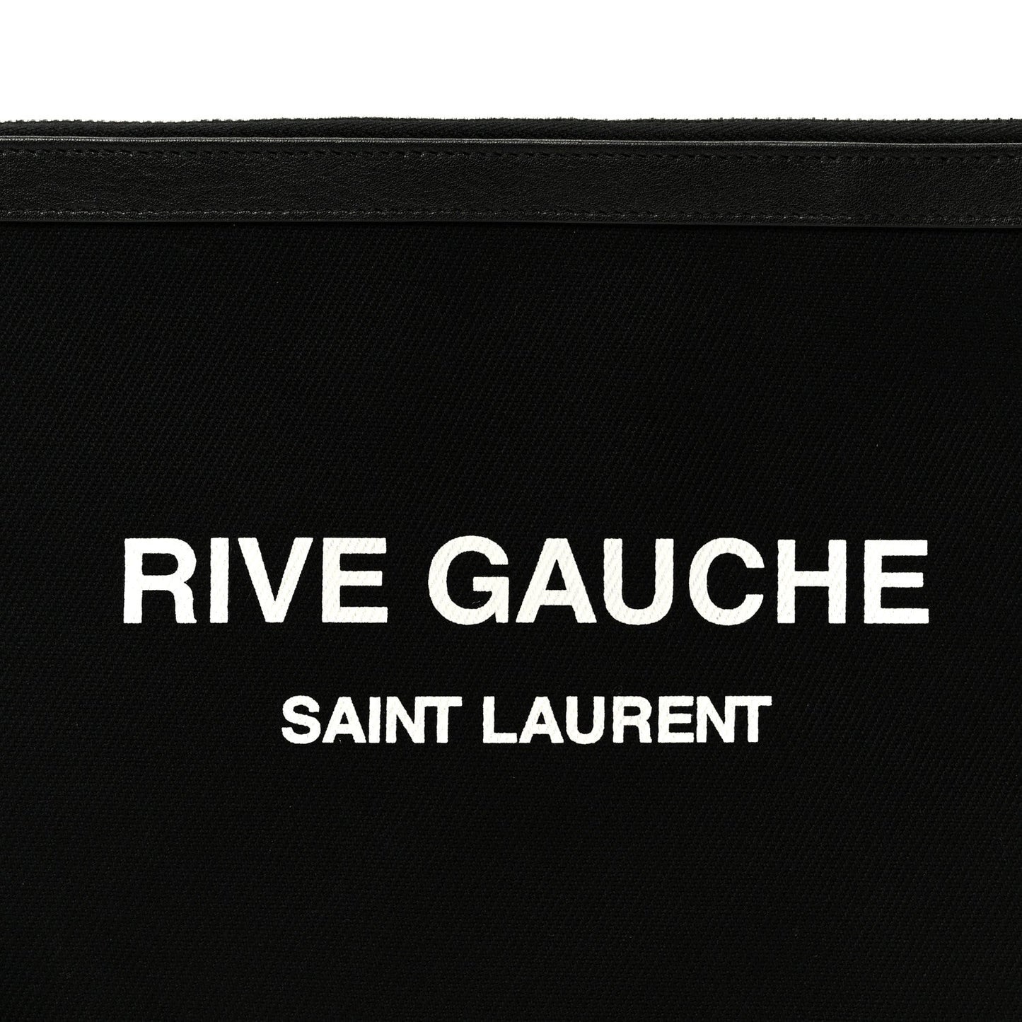 Linen Canvas Rive Gauche Zipped Pouch Black
