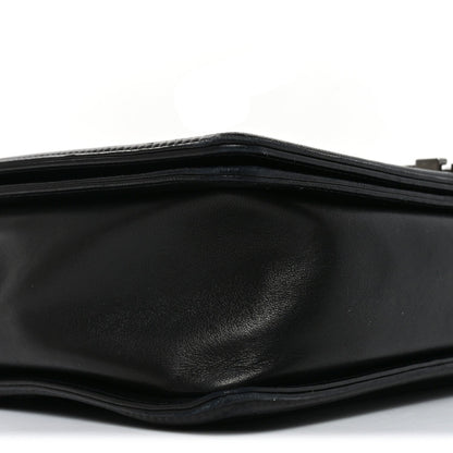 Lambskin Quilted Large Boy Flap Black