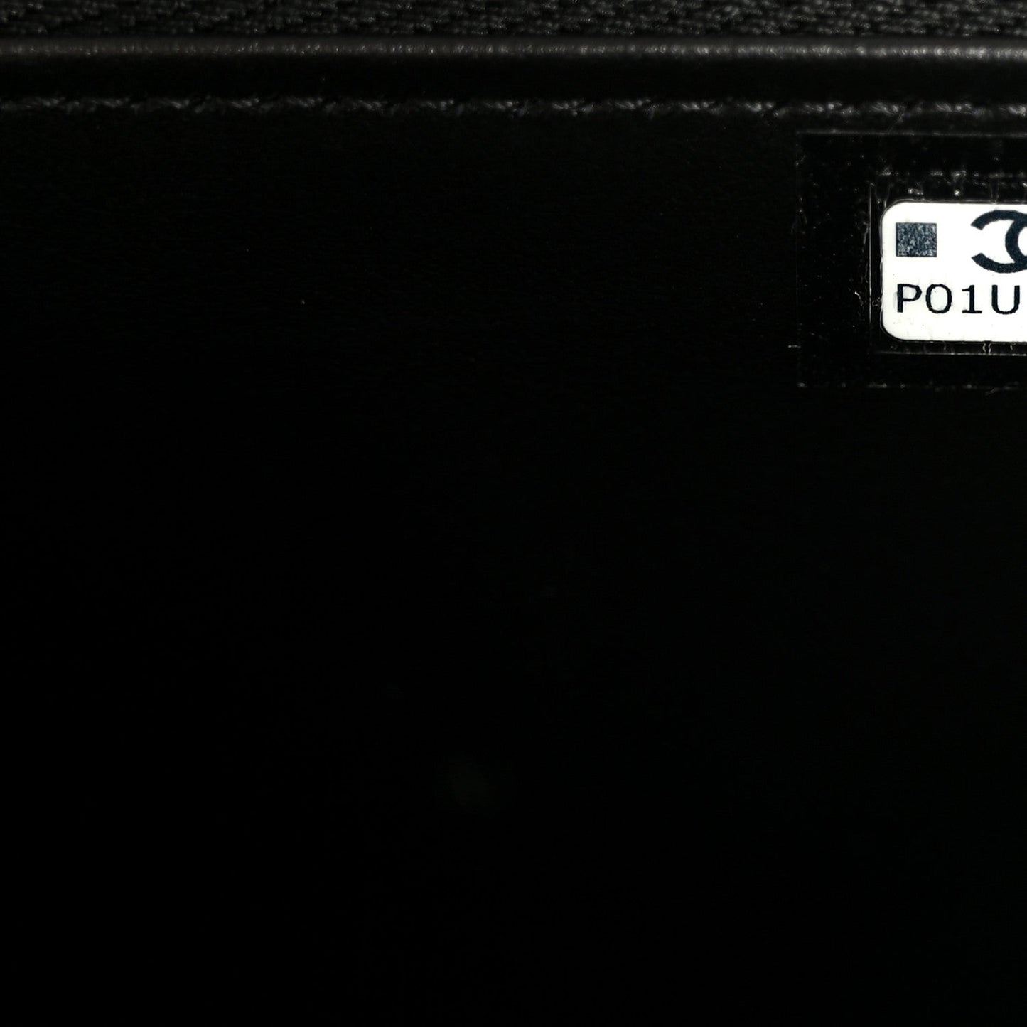 Caviar Quilted Top Handle Long Vanity Black