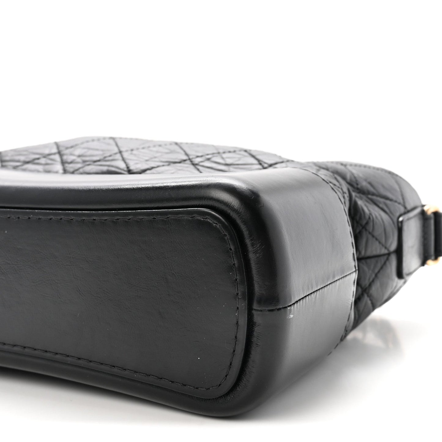 Aged Calfskin Quilted New Medium Gabrielle Hobo Black