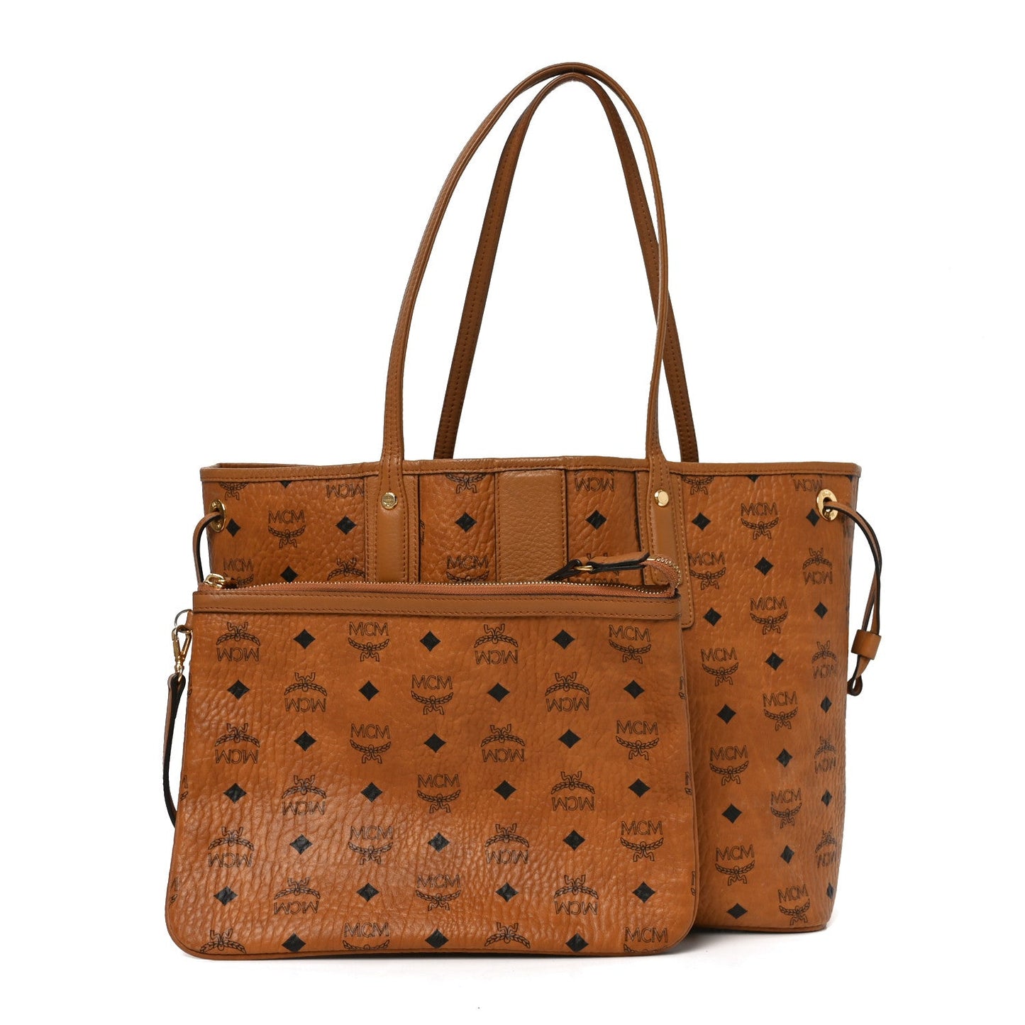 Visetos Medium Liz Reversible Shopper Tote Cognac