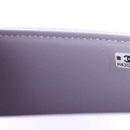 Shiny Caviar Mini Preppy Coco Shoulder Bag Purple