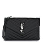 Grain De Poudre Matelasse Chevron Monogram Envelope Chain Wallet Black