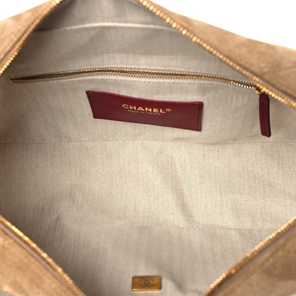 Suede Calfskin Quilted Camerissimo Camera Case Beige