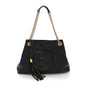 Pebbled Calfskin Medium Soho Chain Shoulder Bag Black