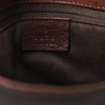 Monogram Denim GG Shoulder Bag Black Brown