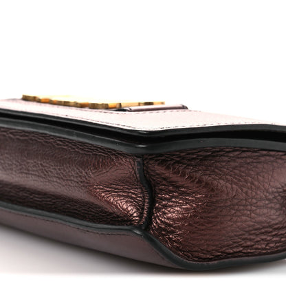 Metallic Calfskin J'Adior Chain Flap Bag Noisette