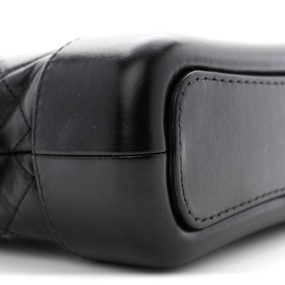 Aged Calfskin Quilted Small Gabrielle Hobo Black
