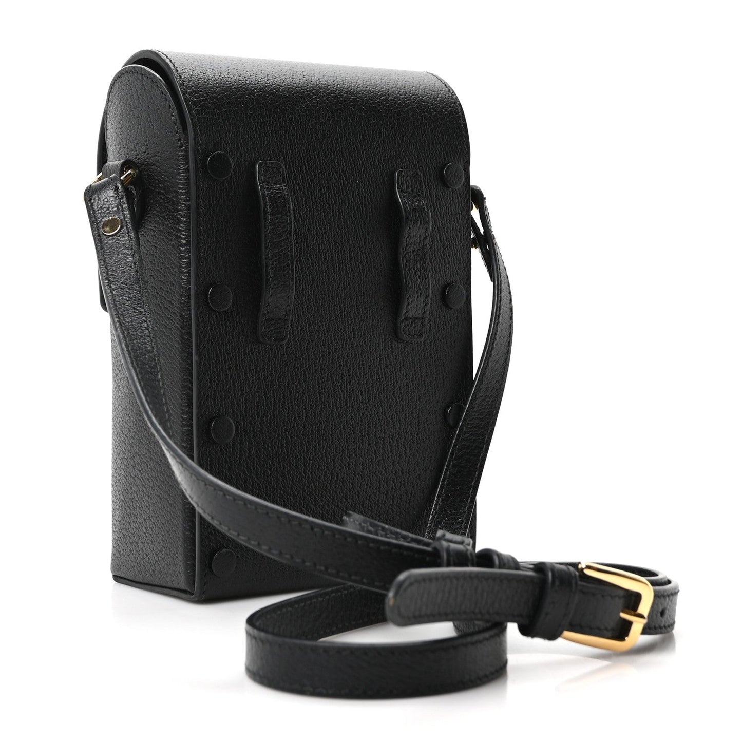 Dollar Calfskin Vertical Horsebit 1955 Crossbody Bag Black