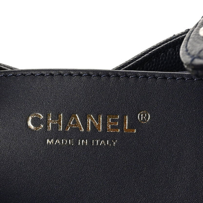 Caviar Quilted Small Chanel 25 Handbag Dark Navy