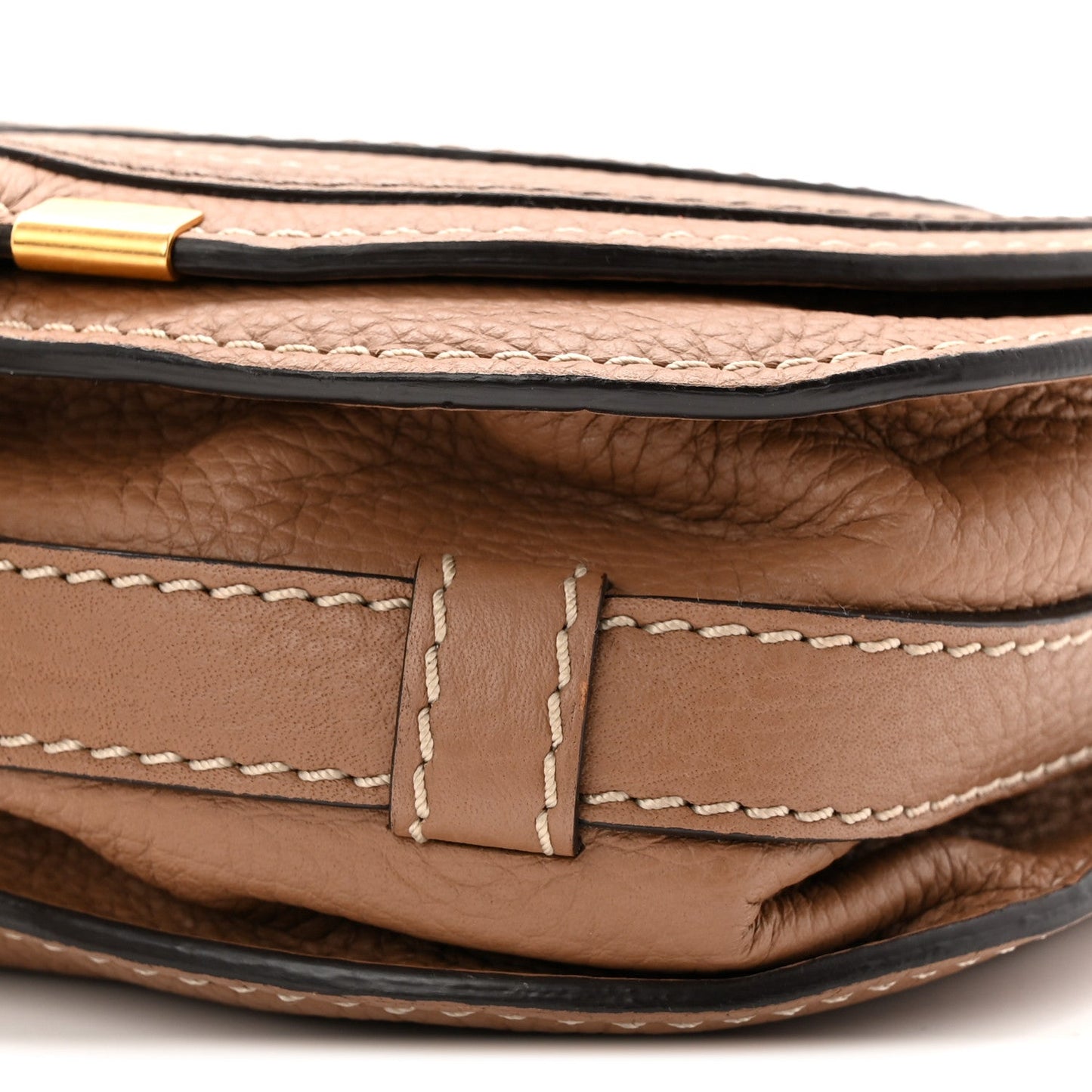 Calfskin Mini Marcie Round Crossbody Bag Nut