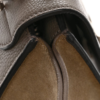 Drummed Calfskin Suede Medium Trapeze Souris