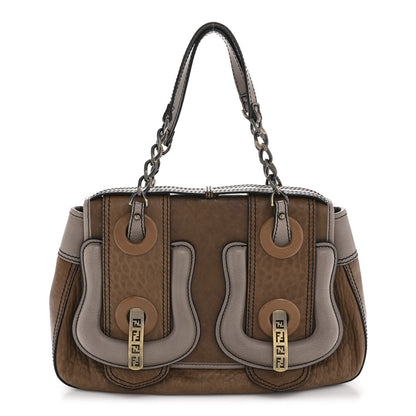 Calfskin B Bag Brown Grey