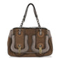 Calfskin B Bag Brown Grey