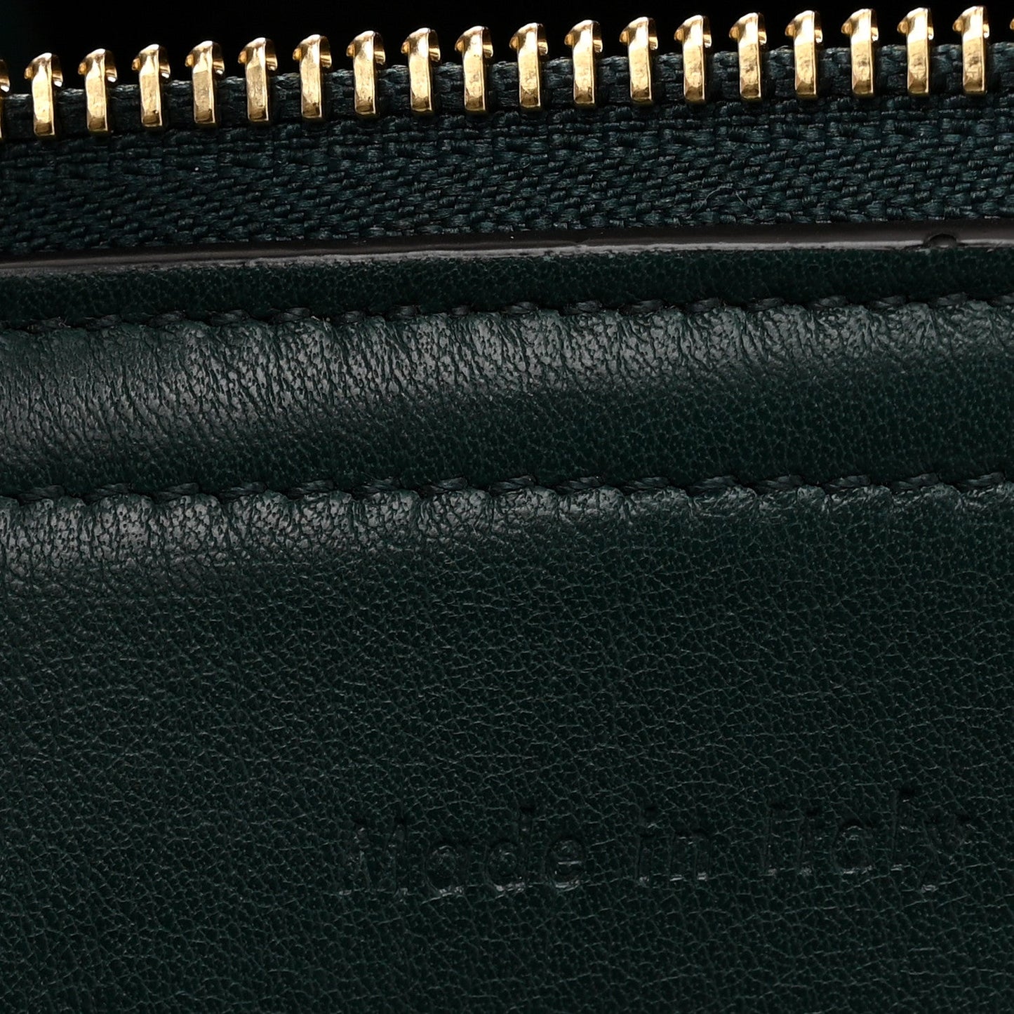 Smooth Calfskin Medium Tri-Fold Bag Bottle Green