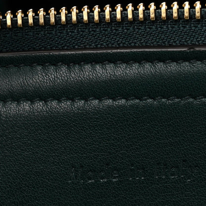 Smooth Calfskin Medium Tri-Fold Bag Bottle Green