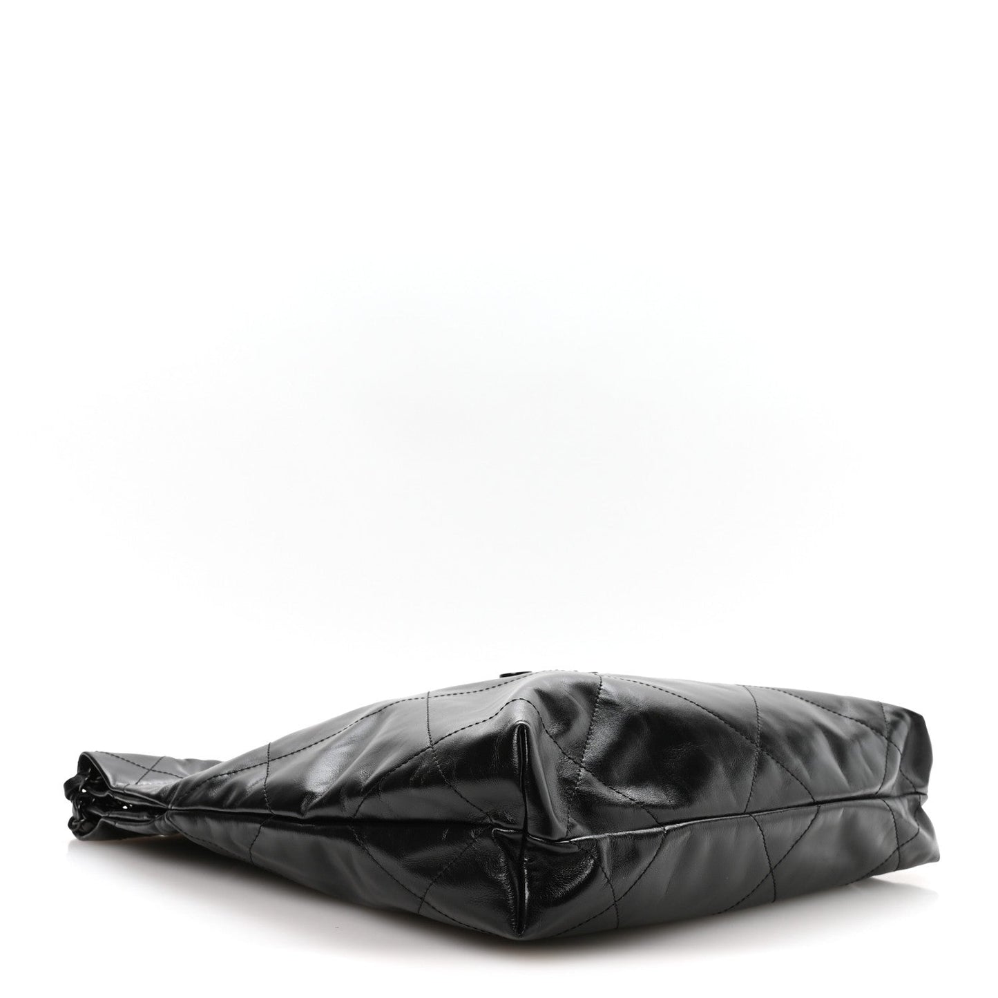 Shiny Calfskin Quilted Small Chanel 22 So Black
