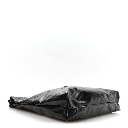Shiny Calfskin Quilted Small Chanel 22 So Black
