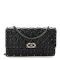 Craquele Nappa Rockstud Spike Wallet on Chain Black