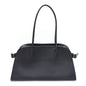 Matte Grained Calfskin Margaux Shoulder 12 Marine