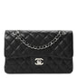 Lambskin Quilted Small Double Flap Black