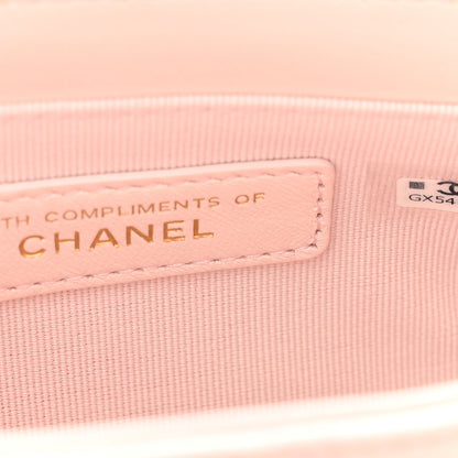 Lambskin Quilted Mini CC Chain Bag Light Pink