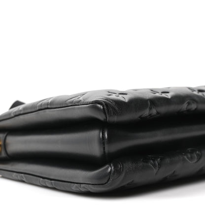 Lambskin Embossed Monogram Coussin PM Black
