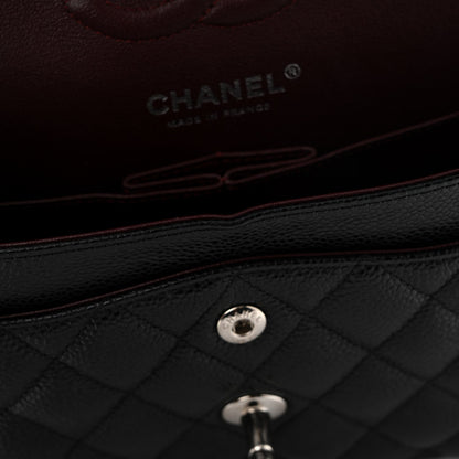 Caviar Quilted Small Double Flap Black