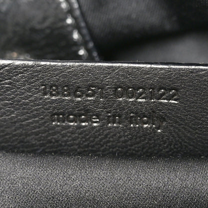 Textured Patent Y-Mail Tote Black