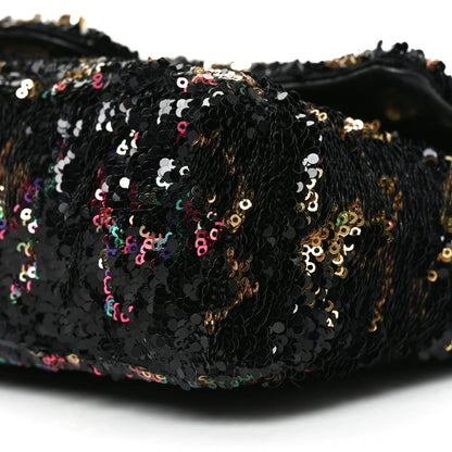 Sequin CC Small Single Flap Black Multicolor