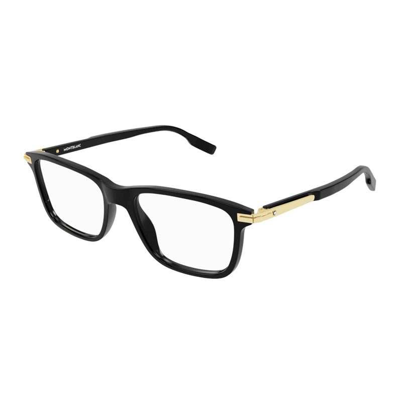 Montblanc Eyeglasses Square Full Rim, Black Frame and Clear Demo Lens Lens MB0277O005