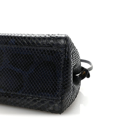 Python Shiny Nappa Mini Peekaboo Iconic Satchel Blue Jeans