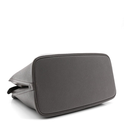 Saffiano Cuir Calfskin Matinee Tote Fumo Black