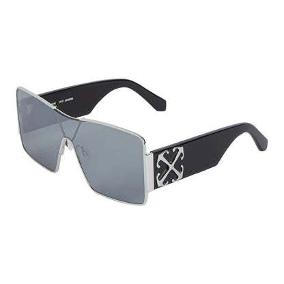 Off-White Sunglasses Shield Full Rim, Silver Frame and Dark Grey Lens OERI14GASPEN7207