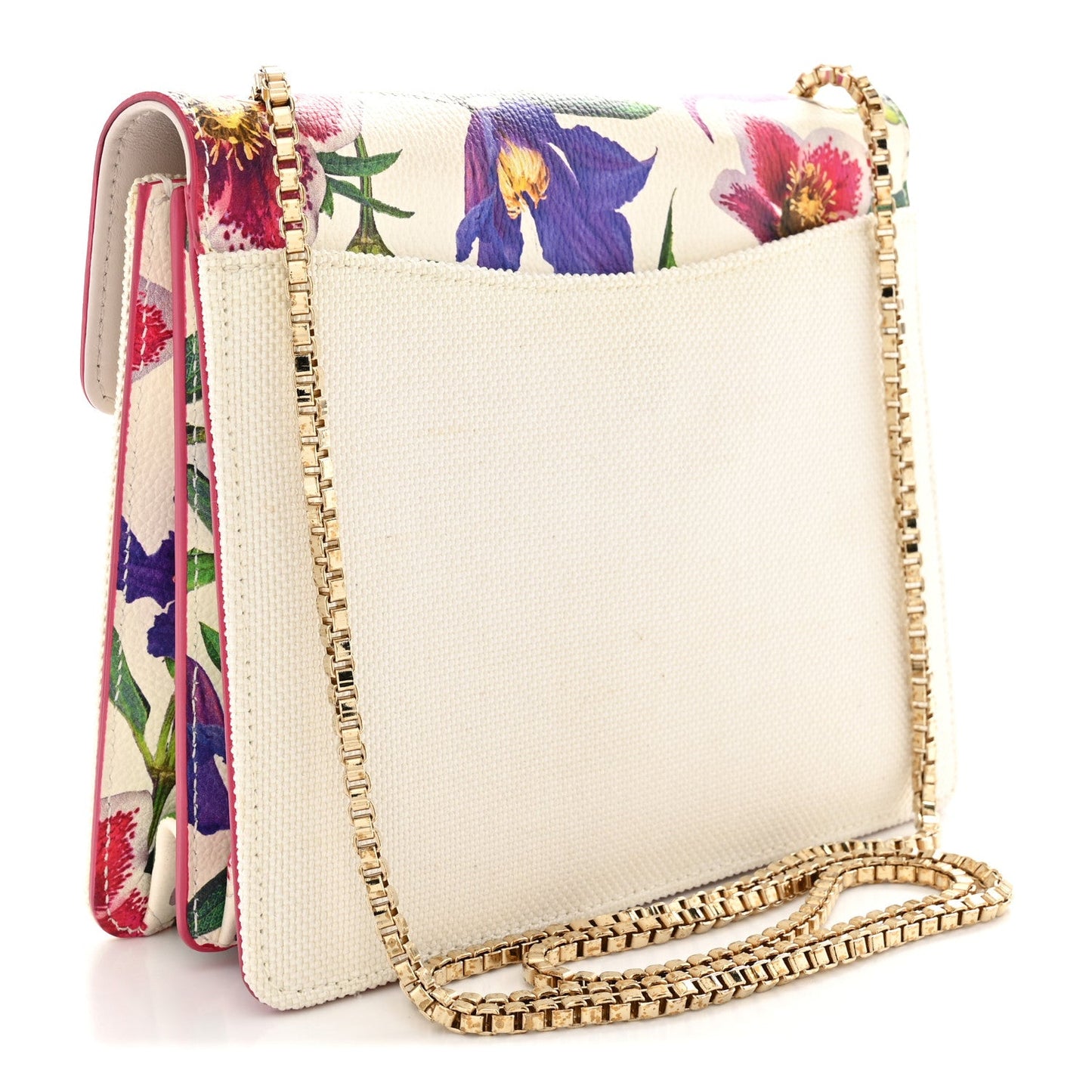 Canvas Calfskin Thalia Crossbody Bag White Multicolor