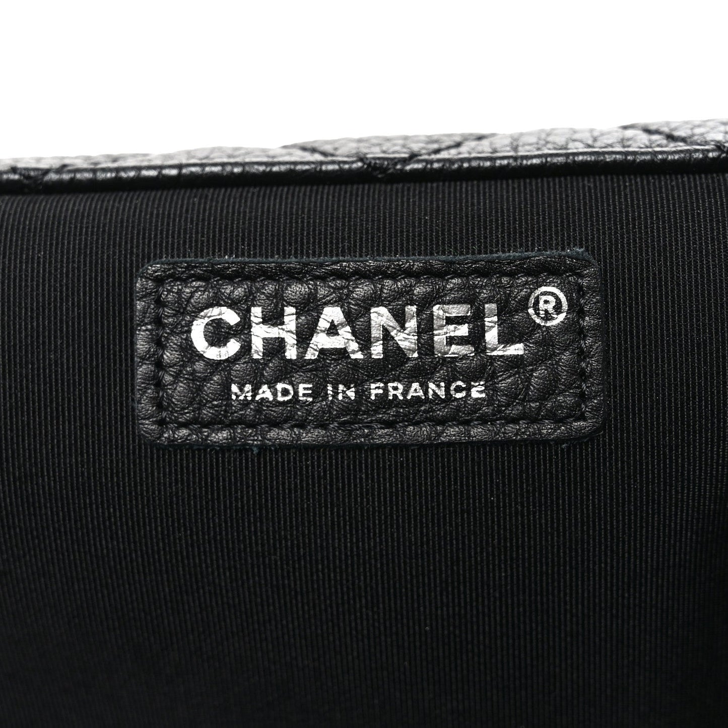 Grained Calfskin Quilted XXL Travel Flap Bag Black
