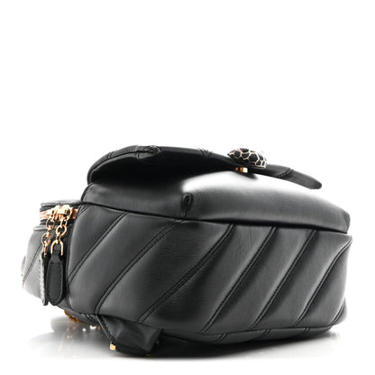 Calfskin Matelasse Serpenti Cabochon Backpack Black