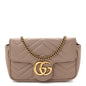 Calfskin Matelasse Super Mini GG Marmont Shoulder Bag Porcelain Rose