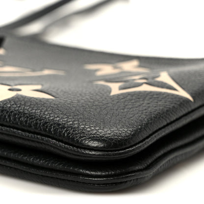 Empreinte Monogram Giant Double Zip Pochette Black Cream