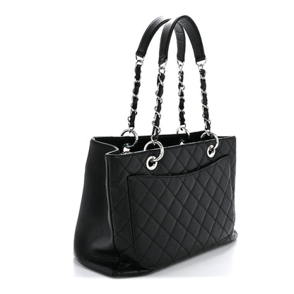 Caviar Quilted Grand Shopping Tote GST Black