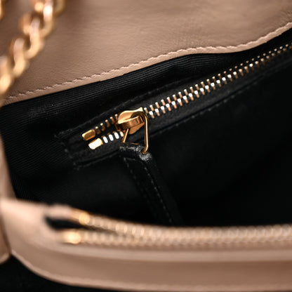 Calfskin Y Quilted Monogram Medium Loulou Chain Satchel Dark Beige