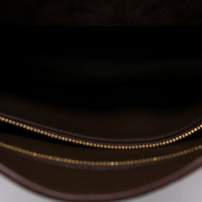 Suede Calfskin Small Souplissimo Maxi Flap Dark Brown