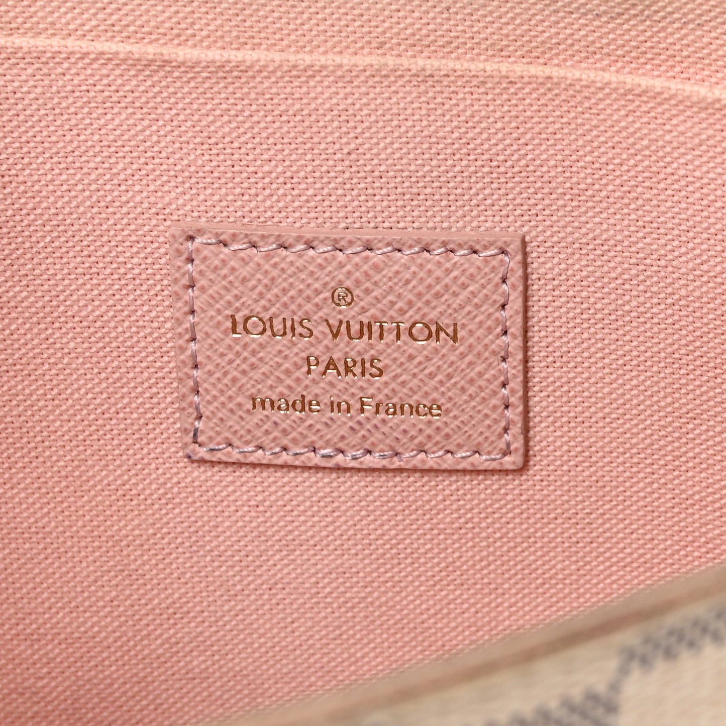 Damier Azur Pochette Felicie Chain Wallet Rose Ballerine