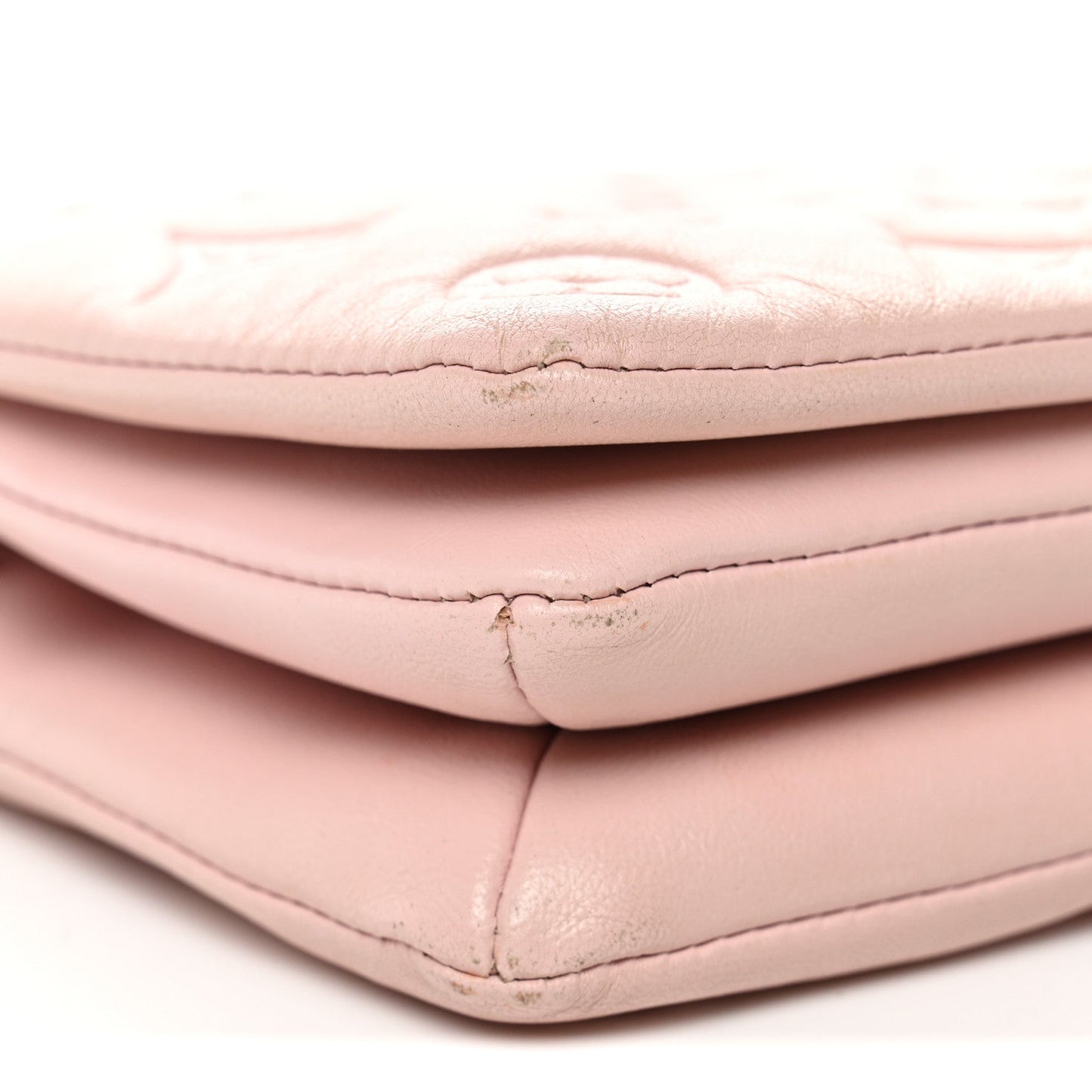 Lambskin Embossed Monogram Pochette Coussin Rose