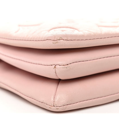 Lambskin Embossed Monogram Pochette Coussin Rose