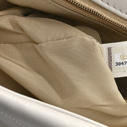 Goatskin Quilted Large Chanel 19 Flap White