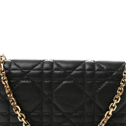 Lambskin Cannage Lady Dior Pouch Black